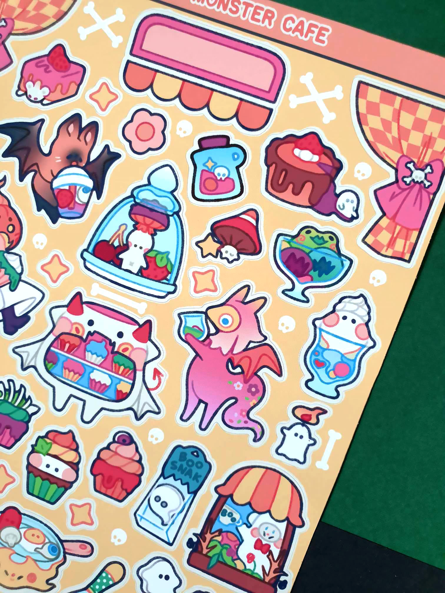 Cozy Monster Cafe Sticker Sheet