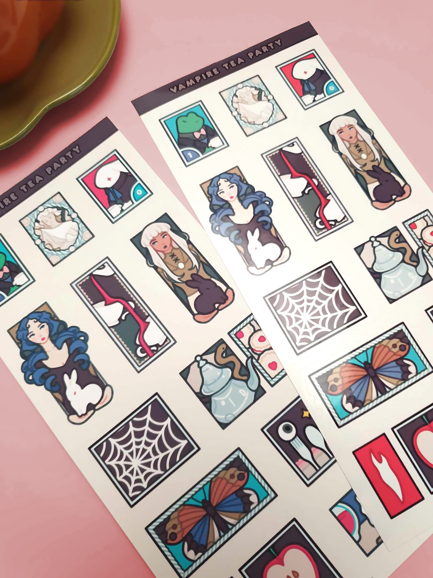 Vampire Tea Party Stamps Sticker Sheet