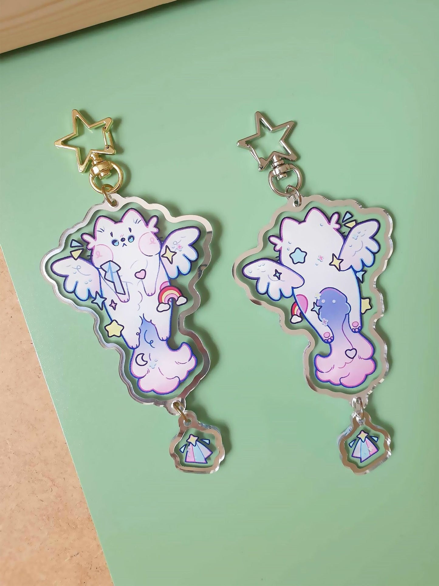 Dreamy Dreamcat Silver Edge 2 Piece Keychain